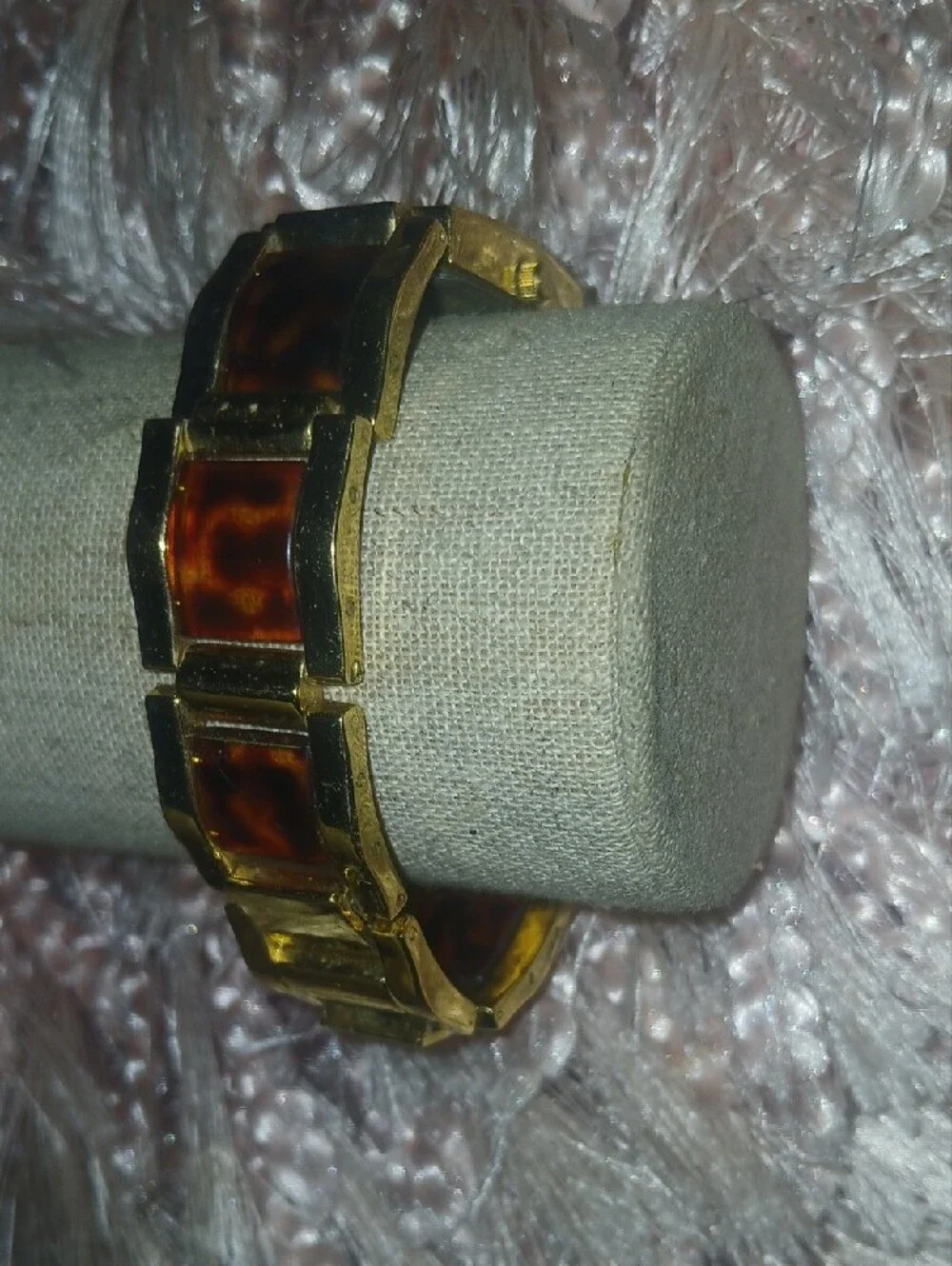 Joan Rivers Classic Vintage 90's Faux Tortoiseshell Bracelet Watch Needs Battery